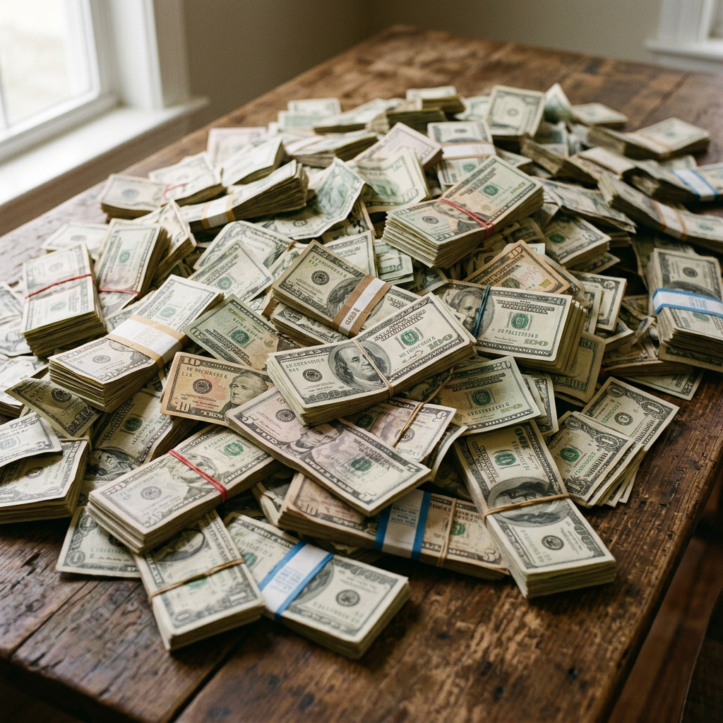 pile of money and cash