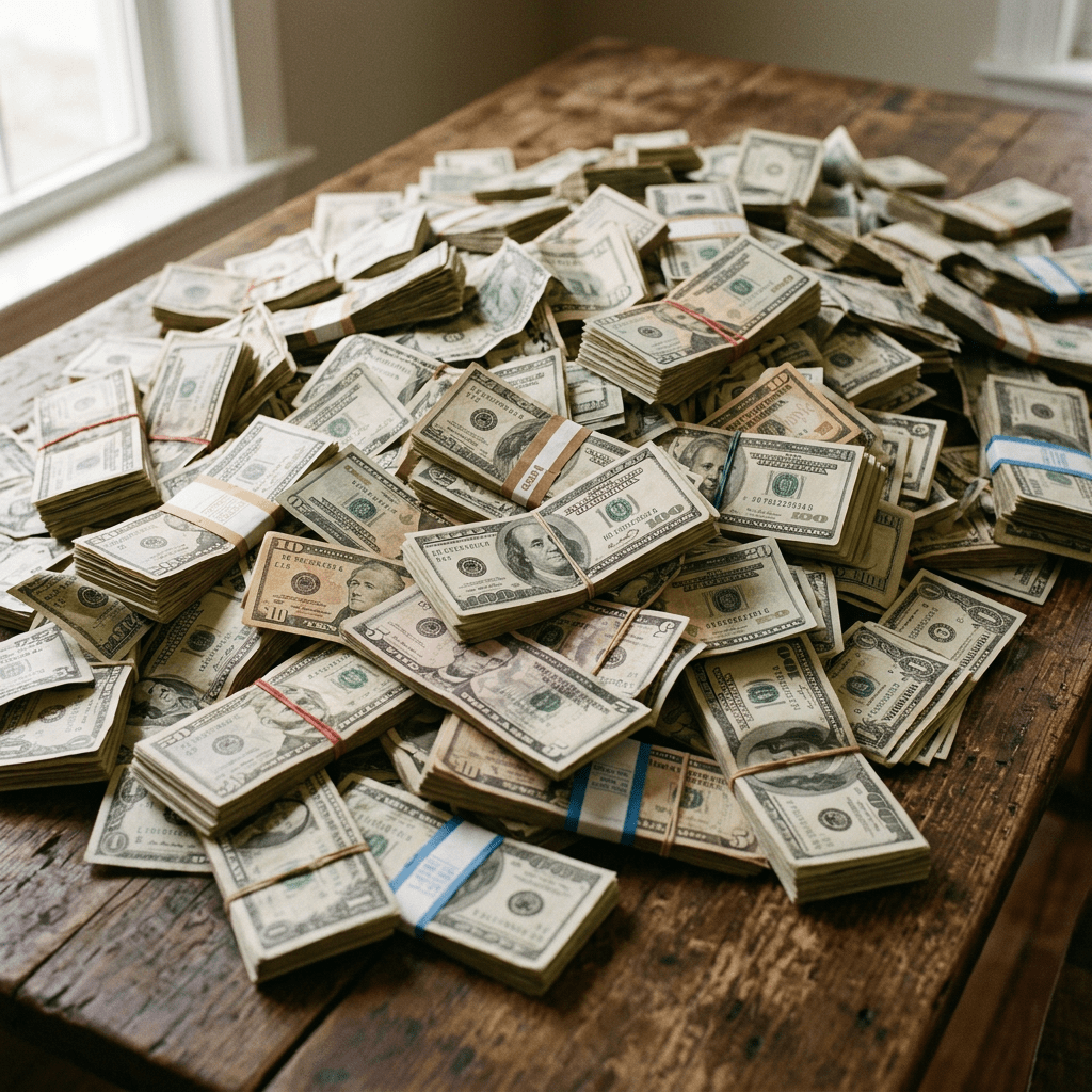 pile of money and cash